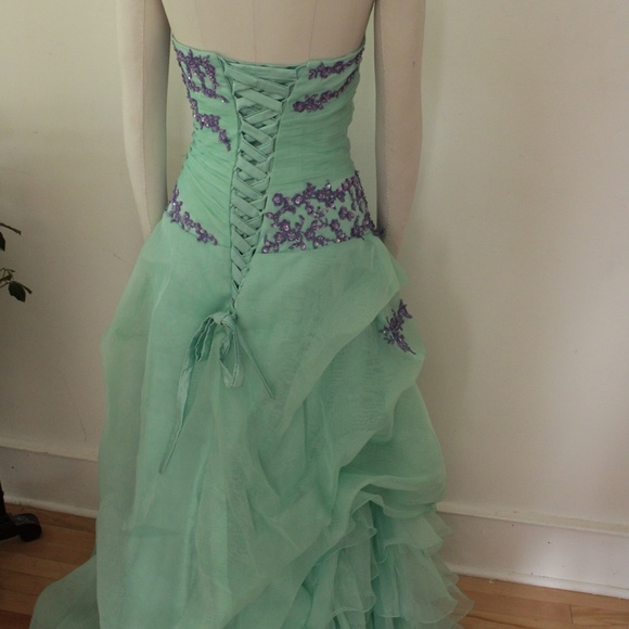 Magic Miss.Com Teal and Purple Prom Dress - Picture 4 of 6